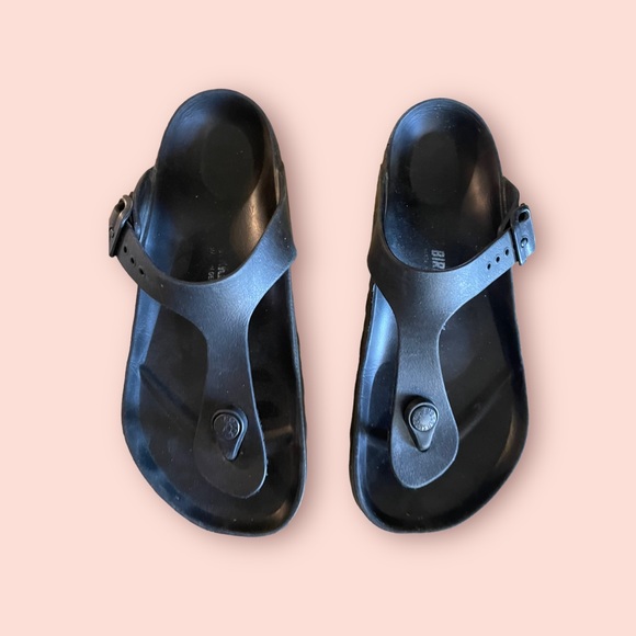 Birkenstock Shoes Birkenstock Black Rubber Thong Sandals 37 Poshmark